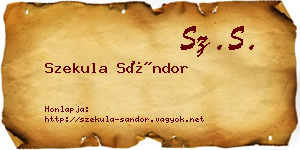 Szekula Sándor névjegykártya
