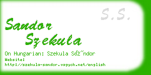 sandor szekula business card